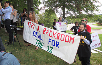 activists against proposed Trans-Pacific Partnership