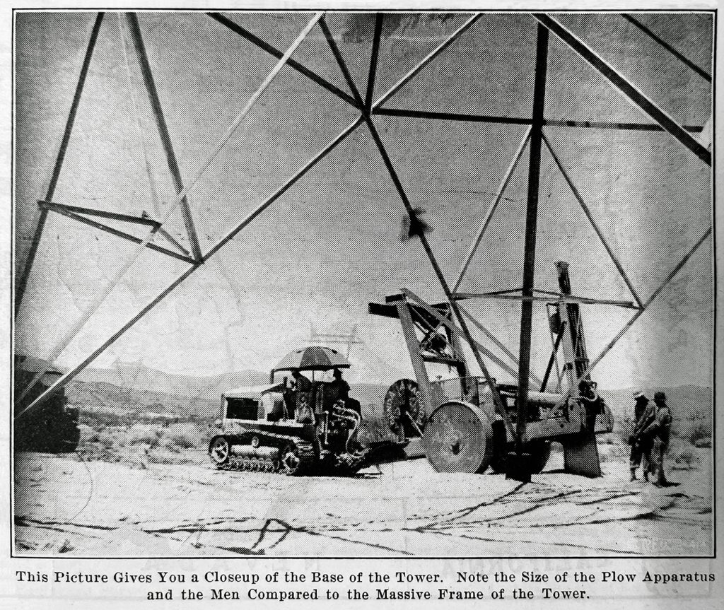 Members of Los Angeles Local 18 install a first-of-its-kind long-distance transmission tower to bring power from the Hoover Dam in 1934.