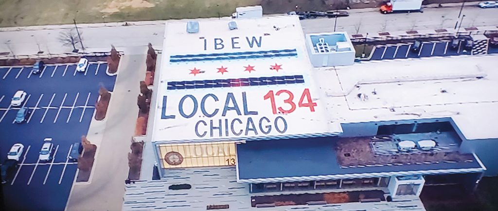 Unless you were flying overhead, you wouldn’t see this amazing, beautiful angle of the Local 134 union hall in Chicago.