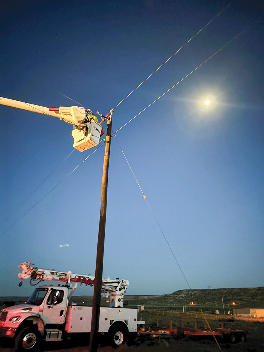 Local 483 members representing the IBEW at the Light Up Navajo project.