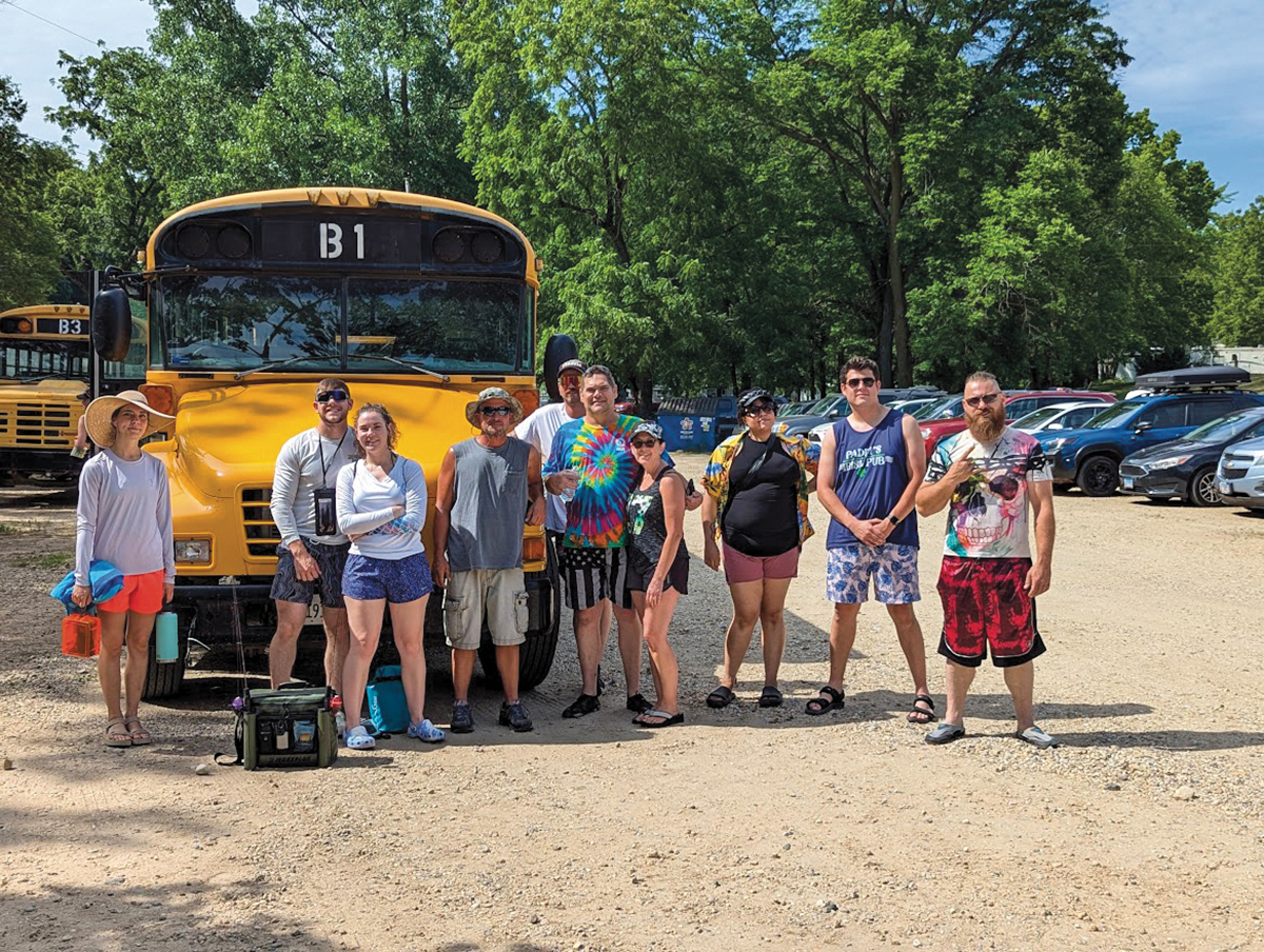 The Local 601 crew headed to the annual canoe trip at Ayers Landing in Wedron, Ill.