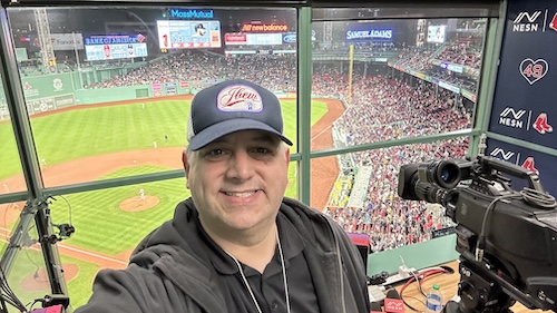 Assistant Business Manager and lead negotiator Steve Katsos, working above as an audio assistant at Fenway Park, researched IBEW agreements for years and made it a goal for Local 1228 to be the first broadcast local to have a defined-benefit pension for his fellow members.
