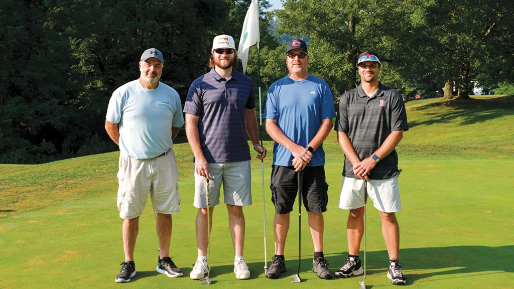 From left, Local 141 Golf Scramble winners Bryan Ramsay, Tyler Ramsay, Jason Balsei and Mason Ramsay.