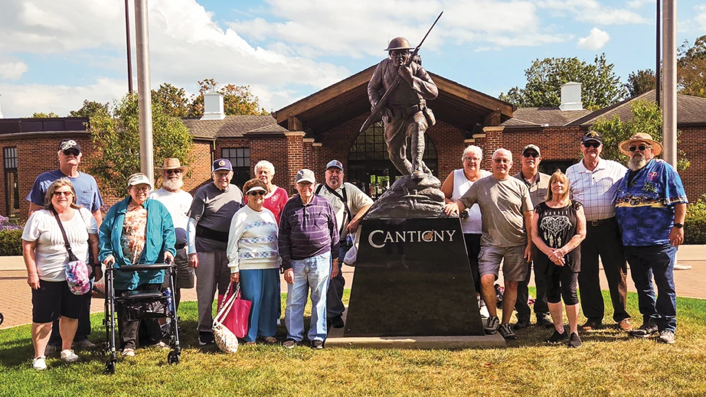 A group of 20 Local 134 retirees made a trip to Cantigny Park in October to see the beautiful formal gardens, the First Division Museum and Military Tank Park.