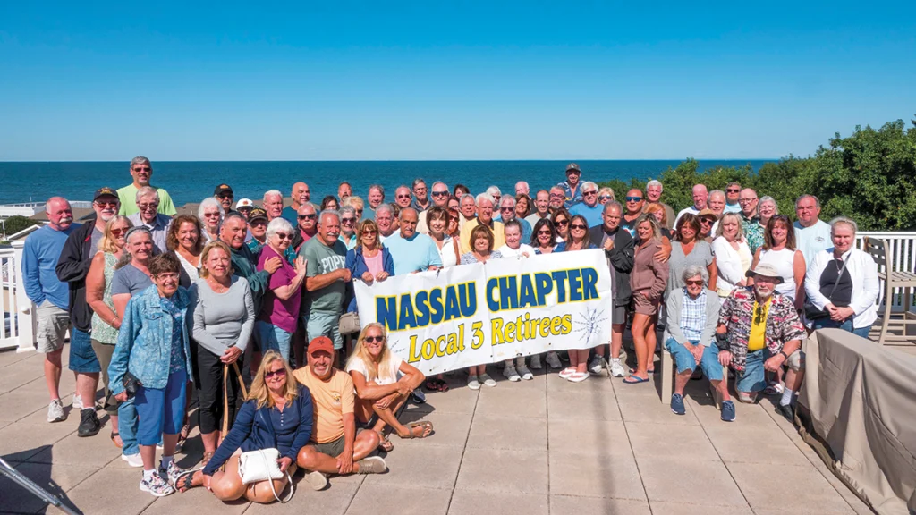 Local 3/Nassau County chapter retirees enjoy the Long Island Education Center on Long Island Sound.