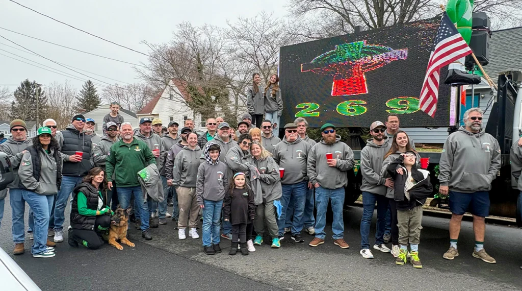 Local 269 members and their families get ready to march in St. Patrick’s Day Parade in Mount Holly, N.J.