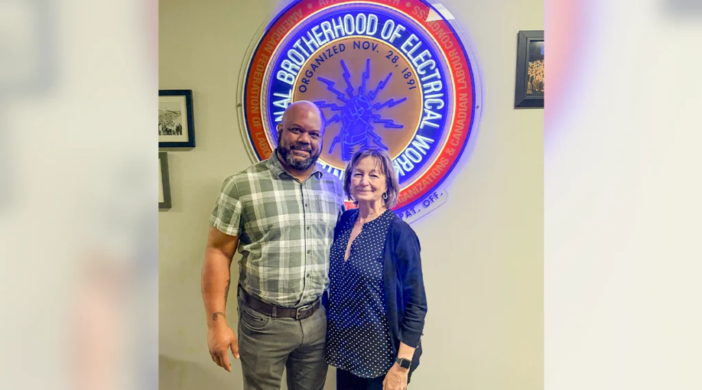 Local 130 Business Manger Rodney Wallis with Patti Neal.