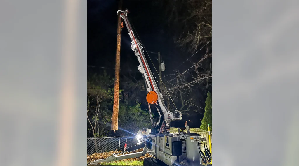 Local 245 members working to repair storm damage and restore service to their area.