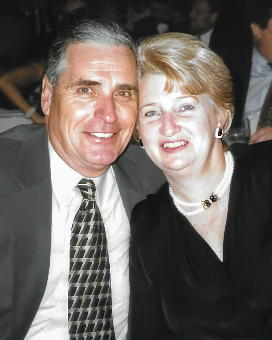 Dennis Steier, inside wireman (retired), Louisville, Ky., Local 369, with wife, Helen